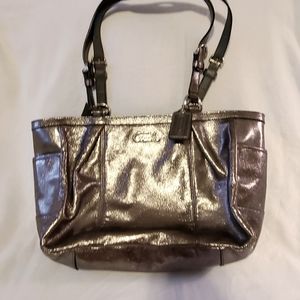 Coach Shiny Silver Shoulder Bag